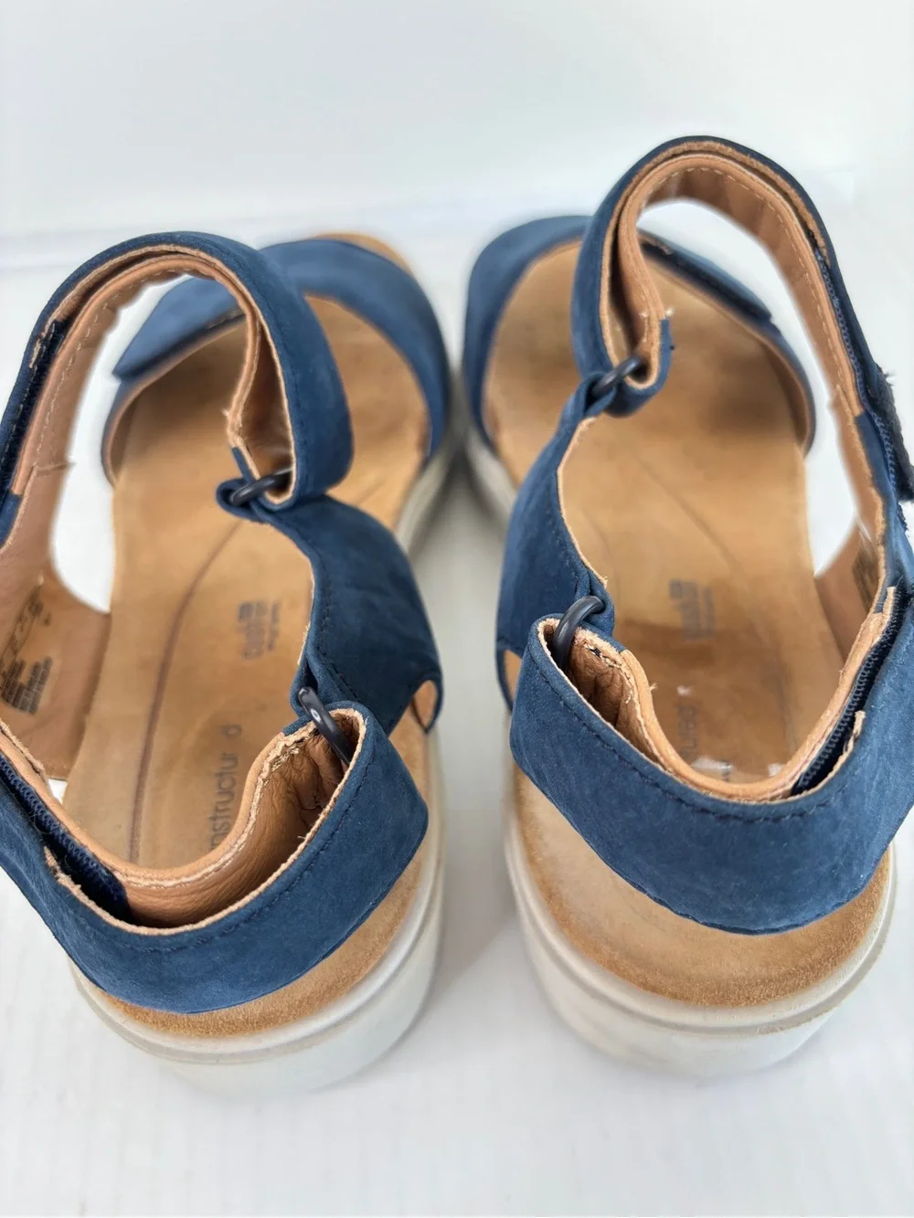 Clarks Un Karely Bay Slingback Comfort Sandals Sz 10 Ankle Strap Adjustable Navy